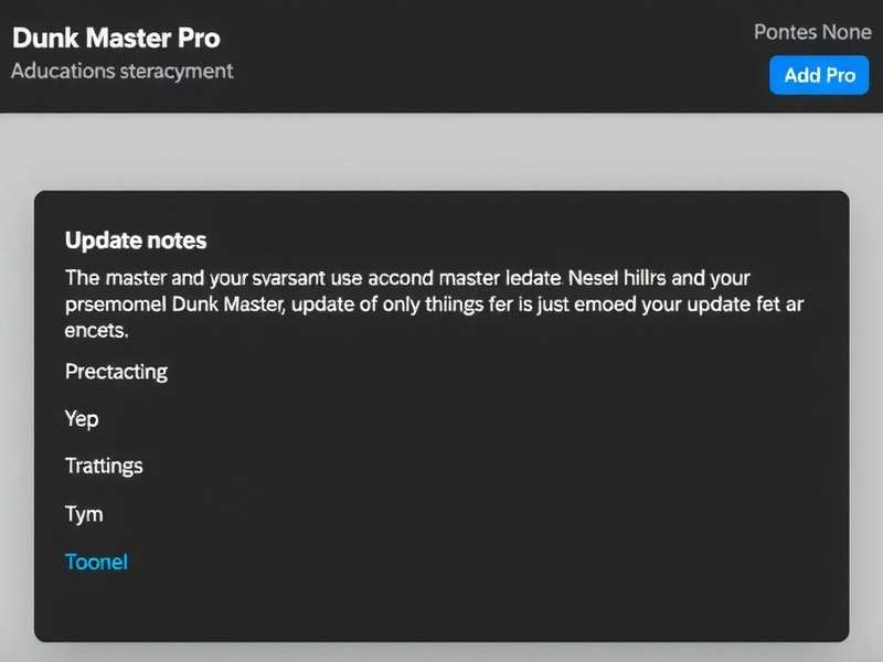 Dunk Master Pro Update Notes